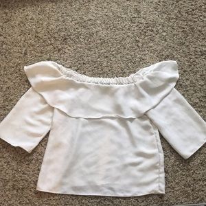 Banana Republic off the shower ruffle top size S